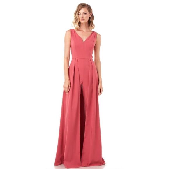 Kay Unger Avery Maxi Romper in Pink Rose NWT Size 8 - Picture 5 of 10